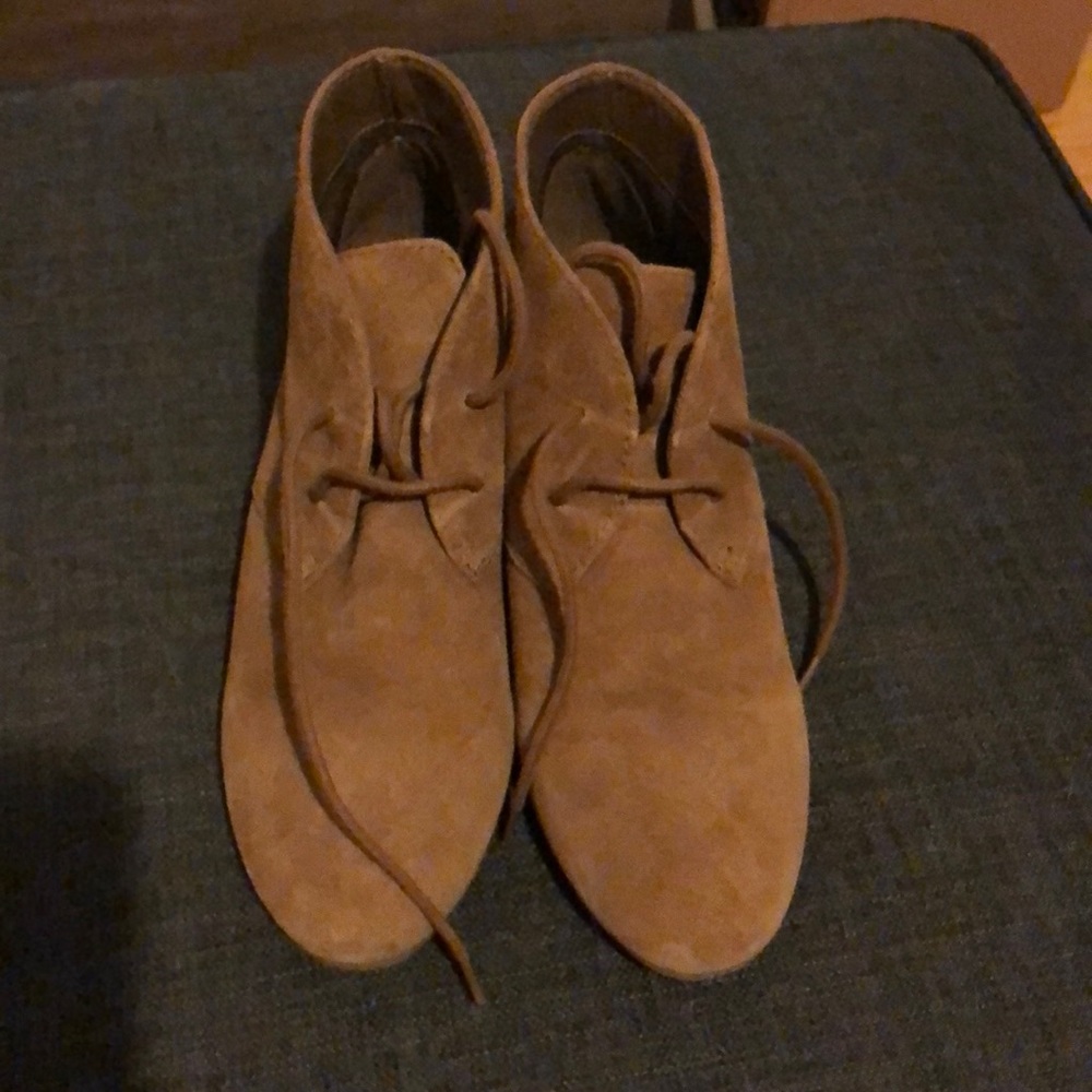 Nine West Brown Suede Wedge Booties